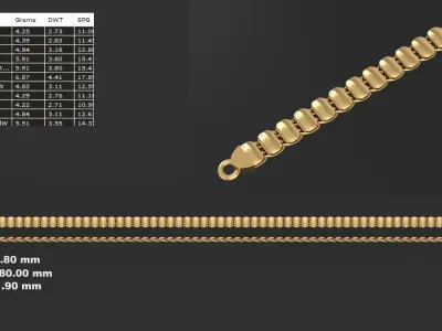 Ultra light shiny gold bracelets 10pcs 3D print model
