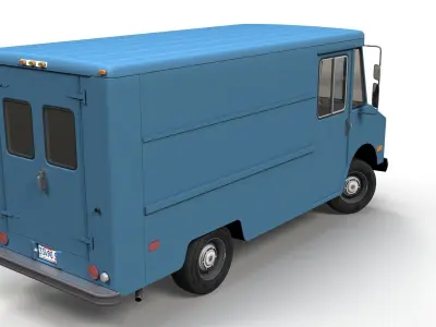 Industrial Step Van Low-poly 3D model