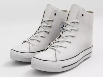 Converse All Star Style Unisex - Shoe White PBR Low-poly 3D model