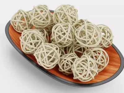 Decorative Bowl with Lata Balls Low-poly 3D model