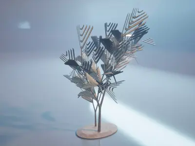Conceptual shrub S1Cv5 Low-poly 3D model