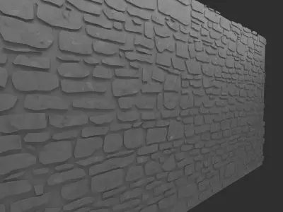 Masonry Stone Wall 2 Low-poly 3D model