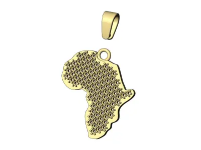 Iced diamond africa pendant charm with bail 3D print model