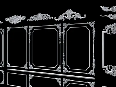 Classic wall ornament collect 3d model 3D model