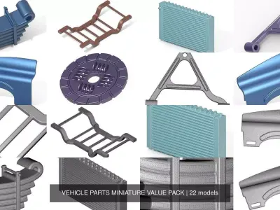 VEHICLE PARTS MINIATURE VALUE PACK 3D Model Collection