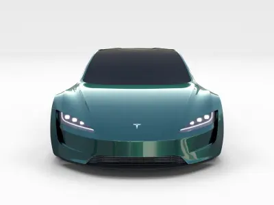 Tesla Roadster Green 3D model