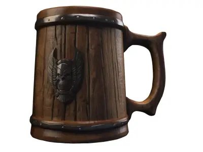 Skull Tankard  Low-poly 3D model