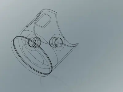 Piston front of camera Low-poly 3D model