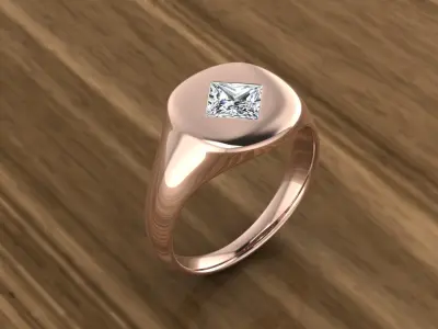 Diamond Jewelry Ring 3D print model 6