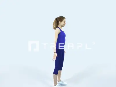 Essence 01K Animated Rigged Sports Teenage Girl Low-poly 3D model