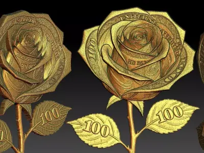 17 Rose 100usd CNC Relief Model 3D print model