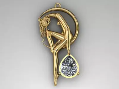 Moon pendant 3D print model