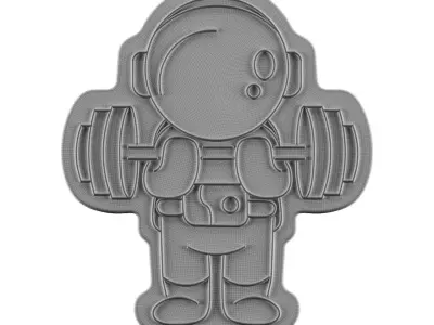 Astronaut Workout Neon Sign 3D model