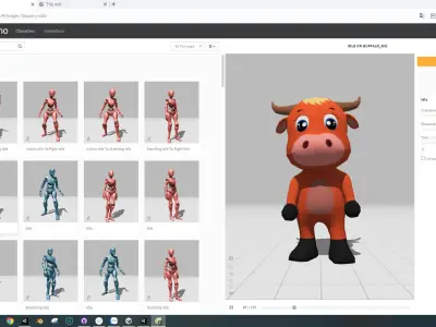 Character002 Animated Buffalo 3D Low-poly 3D model