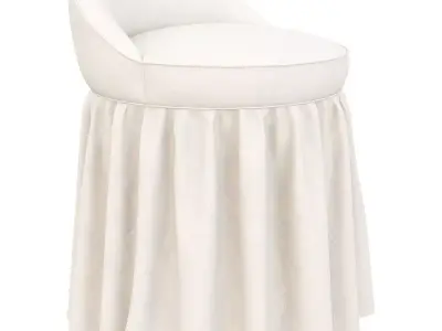 Monogrammed Slipcovered Swivel Stool  Ballard Designs Low-poly 3D model