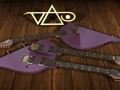 Steve Vai Heart shaped triple neck guitar 3D model