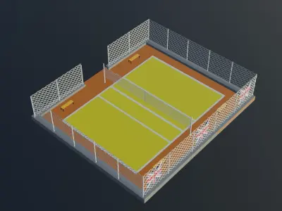  Volleyball Stadium - England Low-poly 3D model