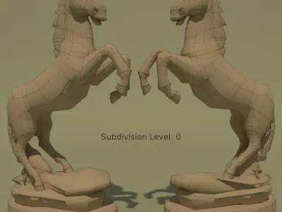 Horse Statuette 2D 3D model
