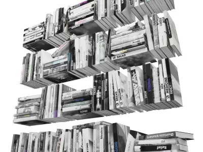 Books 150 pieces 2-3-1 Low-poly 3D model