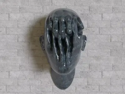 face 3D wall mask 3D print model