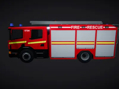 Truck Fire Engine 01 3D model