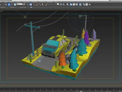 low poly car Cartoon Car collection toon vehicle  sport classic 3D model