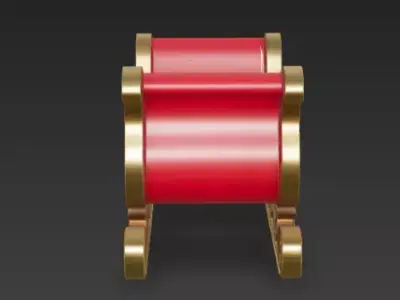 Luxury Santa Sleigh Low-poly 3D model