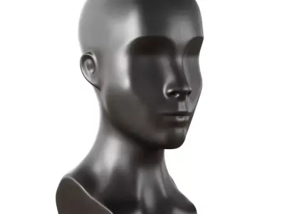 Male mannequin head 3D model