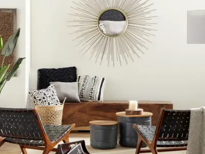 Sunburst Metal Wall Mirror 3D model