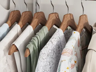 Wardrobe wall module dresses clothes 2 3D model