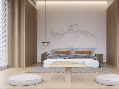  hotel bedroom interior 12 Free 3D model