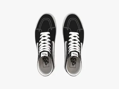 Vans Sk8-Hi Platform Black and White 3D model