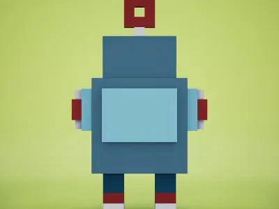 Voxel - Robot Low-poly 3D model