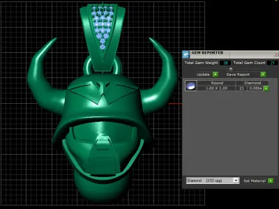 horned helmet pendant 3D print model