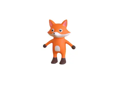 High-Quality 3D Cute Fox - Animated for Games Low-poly 3D model
