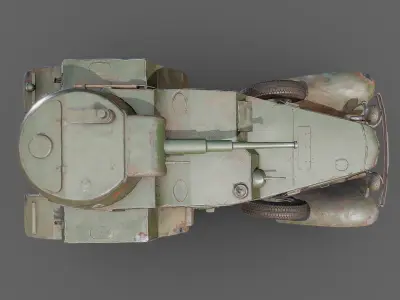 BA-10 armored car Low-poly 3D model