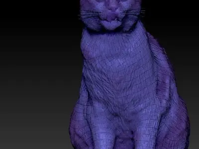 Red cat  21 Low-poly 3D model