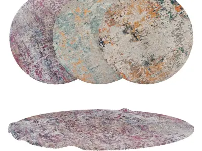 Round Rug Set 182 3D model