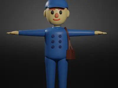 Cartoon character collection Low-poly 3D model