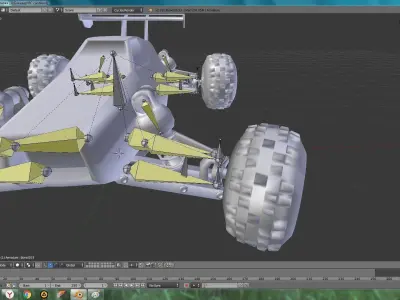 Simple RC car with working suspenshion Low-poly 3D model