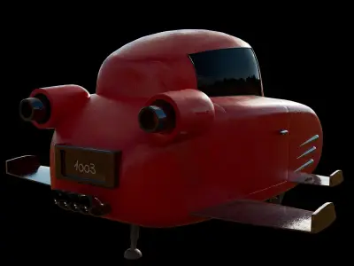 Retro Style Futuristic Car 3D model