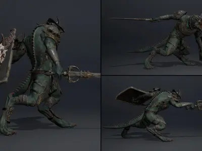 Mist Swordman Arm1 Brutal Low-poly 3D model