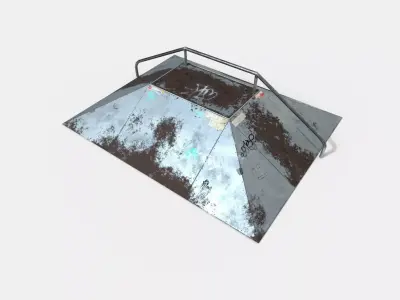 Rail Ractangle Skate Ramp PBR LOW POLY Low-poly 3D model