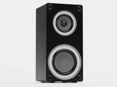 Tower Speaker V2 - Universal Black Sound Unit Low-poly 3D model