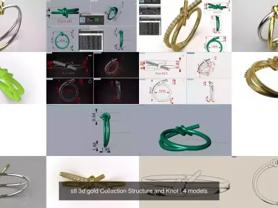  stl 3d gold Collection Structure and Knot 3D Model Pack