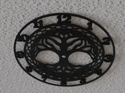tree of life wall clock  3D print model