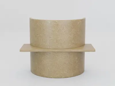 Arm Chair Interior Design Deco Wood Leather Low-poly 3D model