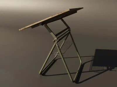 Old drawing table  3D model