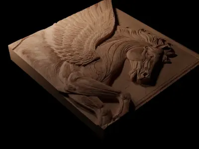 Pegasus CNC 3d Print High Relief Sand Casting 3D print model