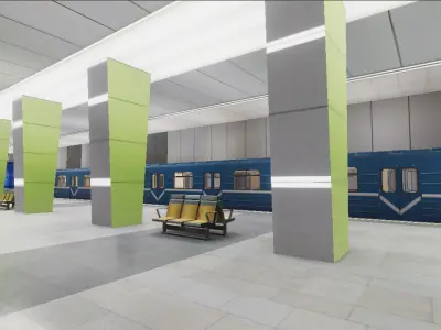 Subway Station 03 Low-poly 3D model